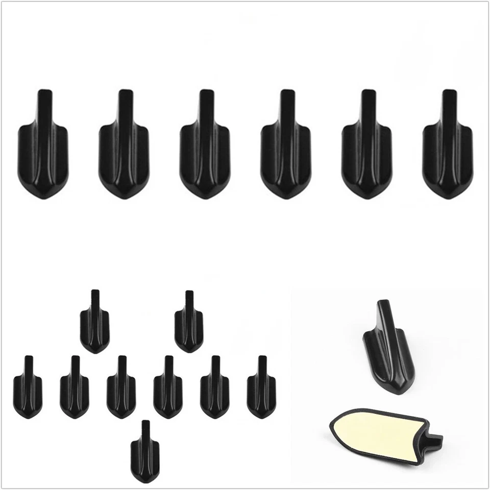 10X Black Air Vortex Generator Car Automobile Bumper Shark Fins Spoiler Wing Kit — 第 1/4 张图片