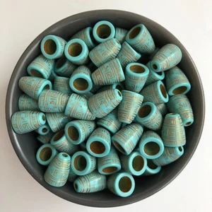 20pcs Bead Cone Caps Cord Ends 16x12mm Turquoise Blue Acrylic Cap End - Picture 1 of 4