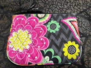 Vera Bradley Ziggy Zinnia Travel Cosmetic Bag Colorful Quilted ~ EUC - Picture 1 of 8