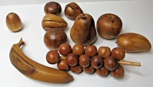 10 Piezas Vintage Tallado Mono Vaina Madera Fruta Uvas Plátano Manzana + MCM #US22 - Imagen 1 de 8