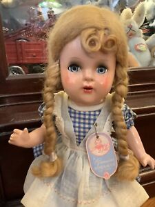 Vintage HORSMAN/SEARS BETTY PIGTAILED GIRL COMPOSITION DOLL 15in all original
