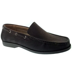 Franco Vanucci Men's Casual Boat Shoes Black Slip On GIO-2 Size 7 US - Picture 1 of 1