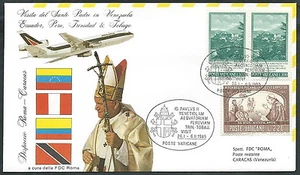 1985 VATICANO VIAGGI DEL PAPA DISPACCIO AEREO VENEZUELA CARACAS TIMBRO ARRIVO - - Picture 1 of 1