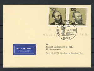 Lupo-Brief BRD Mi.-Nr. 1217 Mehrfachfrankatur Aschaffenburg-Canberra - b11239 - Bild 1 von 2