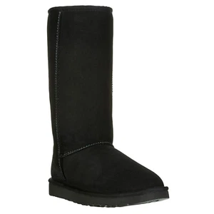 Ugg Classic Tall II Black Womens Suede Sheepskin Boots - 6 UK - 39 EU - 8 US - Picture 1 of 6
