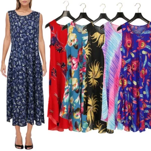 Damen ärmelloses Sommerkleid, Schirmschnitt Einheitsgröße Blumenmuster Kleid - Bild 1 von 15