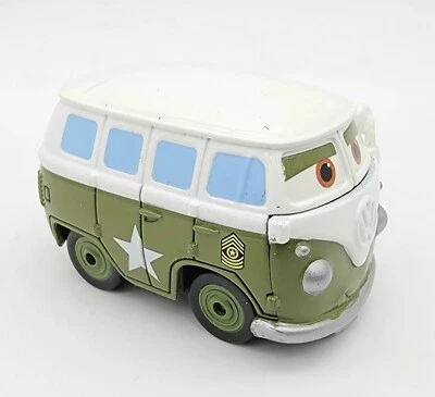 Disney Pixar Cars Mini Adventures Fillmore Sarge’s Bootcamp Green Army VW Bus - Image 1 of 4