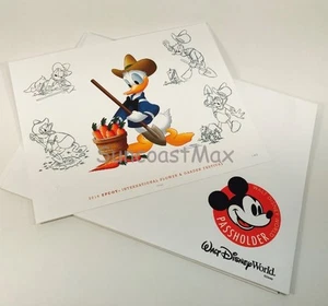 2016 Walt Disney Epcot Flower & Garden Passholder Exclusive 8 x 10 Donald Print - Picture 1 of 4