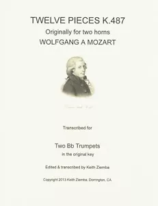 Bb Trumpet Duets in the original key as Mozart 12 Horn Duets K.487 - Picture 1 of 5