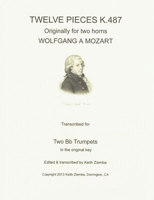 Bb Trumpet Duets in the original key as  Mozart 12 Horn Duets K.487 - Image 1 of 4