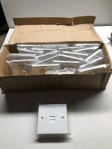 Box of 20 secondary jack phone outlet socket, white. Wholesale stock, job lot. - Picture 1 of 4