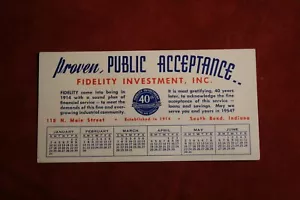Fidelity Investment Inc Advertising Ink Blotter - South Bend, Indiana - Picture 1 of 2