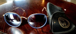 Ray-Ban RB 3517 Round Metal Folding Sunglasses 51/02 Made in Italy Gradient Blue - Picture 1 of 8