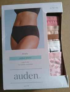 Auden Slips 6er Pack Damen Unterwäsche Mehrfarbig Größe L (12-14) Ohne Etikett - Bild 1 von 12