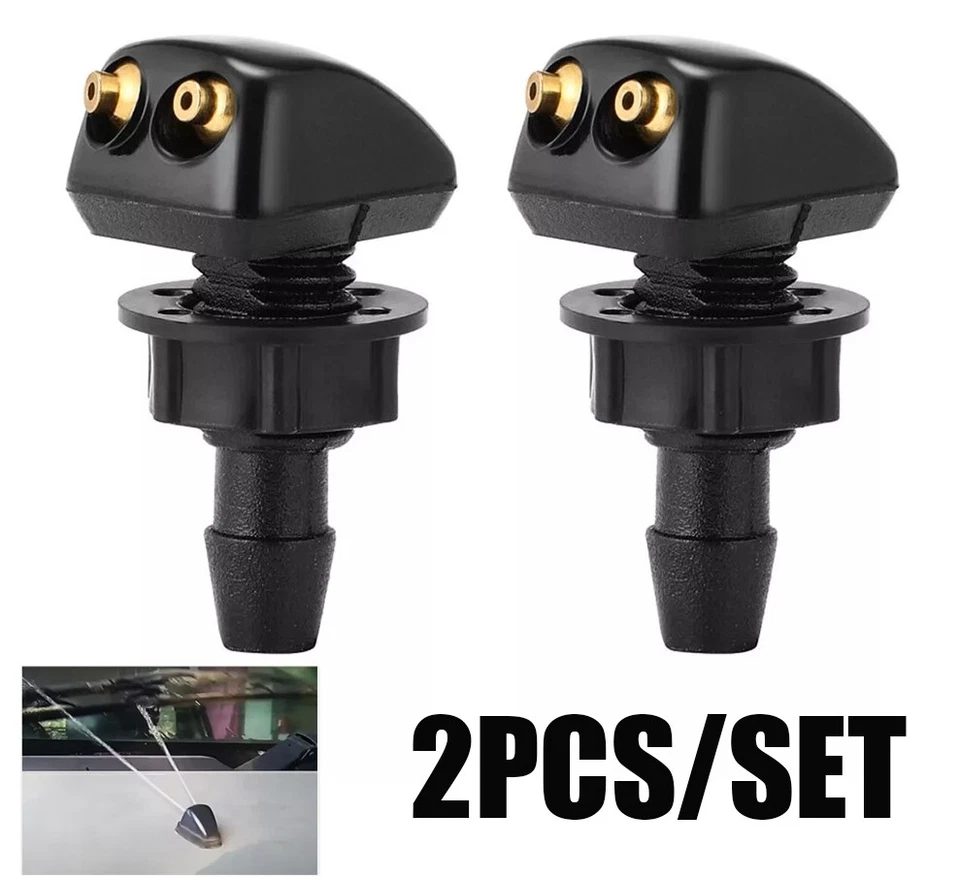 2x Boquilla pulverizadora limpiaparabrisas de coche doble orificio columna recta universal Foto 1 de 4