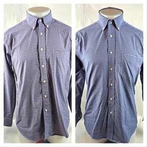 Jos A Bank Shirt Men Medium Blue Purple Traveler Buton Down Plaid Bundle Lot 2 - Picture 1 of 15