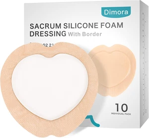 10 Pack Wound Dressing Sacrum Foam Bandages Silicone Adhesive Border 7"X7" Water - Picture 1 of 12