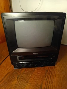 ALBA 10" CRT TV TELEVISION Retro Gaming Monitor AC/DC VHS COMBO SPARES PROJECT - Picture 1 of 11