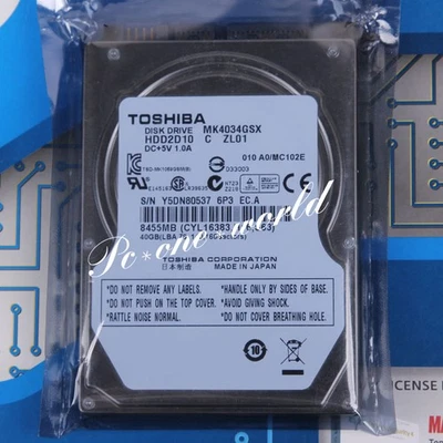 100% OK For TOSHIBA MK4034GSX 40 GB 2.5" 5400 RPM 8 MB SATA Hard Disk Drive HDD - Image 1 of 2