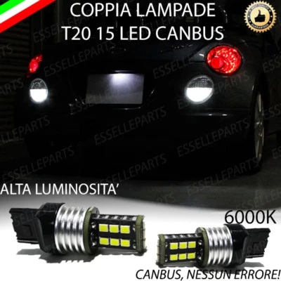 COPPIA LAMPADE RETROMARCIA 15 LED T20 W21W CANBUS DAIHATSU COPEN 6000K - Immagine 1 di 2