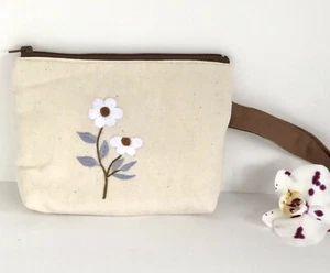 Handbestickte Canvas Handgelenktasche Handarbeit bestickt Canvas Handtasche - Bild 1 von 2