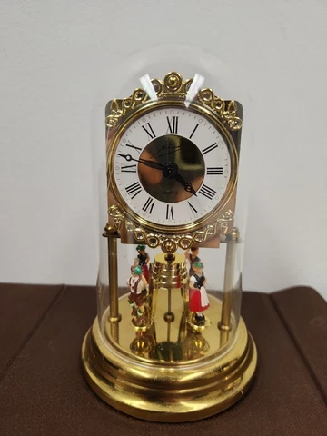 VINTAGE WEST GERMANY SCHMIDT DOME CLOCK CLOCKWORK ROTATING UNTESTED Cover