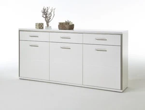 Sideboard weiß Hochglanz 184x89x45 cm Anrichte Wohnzimmer Esszimmer Travis 1 - Bild 1 von 6