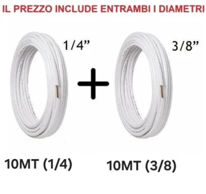 TUBO RAME 1/4" + 3/8" 10MT+10MT SPESSORE 0.8 mm IMPIANTO CONDIZIONATORE - Foto 1 di 1