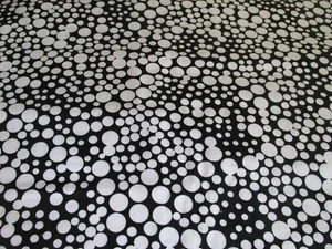 Black White bubble polka dot cotton fabric Home Decor Apparel 32x52  - Picture 1 of 3