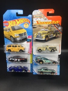 HotWheels Lot Of 6 Misc Lot Nissan R390 Dodge Ram Van Mustang TH Matchbox Firetr - Picture 1 of 1