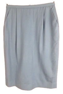 PEDLETON Mujer 100% Lana Virgen Franela Falda Lápiz Pizarra Profunda Azul Forrada 10 - Imagen 1 de 9