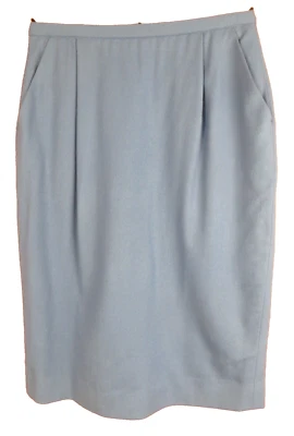 PEDLETON Women 100% Virgin Wool Flannel Pencil Skirt Deep Slate Blue Lined 10 - Image 1 of 4