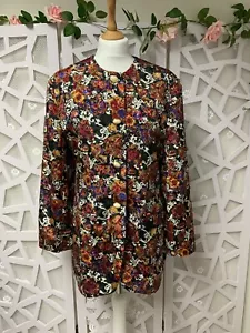 Berkertex Jacket Size 14 Retro Satin Look Coat Top - Picture 1 of 2