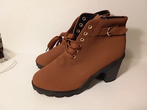 Damenstiefeletten ohne Marke hellbraun Schnürung Größe 40 - Bild 1 von 6