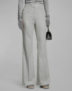 $501 Veronica Beard Women's Silver Lebone-Loose Flared-Leg Pants Size 2 - Picture 1 of 5