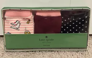 Kate Spade New York 3 Pack Holiday Stripe Crew Socks, Black/Pink - Picture 1 of 3