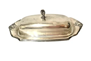 Butter Dish Vintage Silver Plate Webster Wilcox Covered Glass Insert - Picture 1 of 18