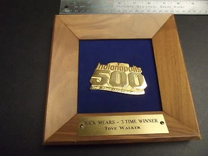 RARE Rick Mears Penske 1988 500 Indy 500 Plaque Indycar Three Time Walker RARE - Picture 1 of 2