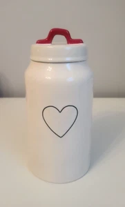 Tarro de bote Rae Dunn Candy Heart con tapa de mango rojo nuevo - Imagen 1 de 11