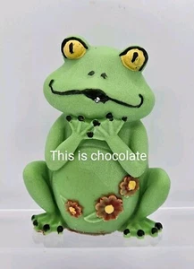 Handmade Freestanding Milk Chocolate Frog ideal as a Cake Topper or Gift.  - Picture 1 of 10