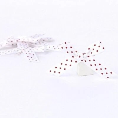 Wang's Ribbon Bows, White/Red Dot, 3/8", 6 Pieces - Image 1 of 2