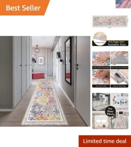 Soft and Durable 2'6'' x 8' Laundry Runner Rug - Washable, Non-Slip Design - Picture 1 of 10