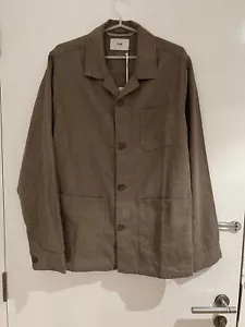 Folk Simpson Linen Over Shirt Jacket Size 4 Green Olive Large - Picture 1 of 6