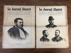 2x LE JOURNAL ILLUSTRE (1887) Le Procès HENRI PRANZINI Crime Rue Montaigne - Imagen 1 de 4
