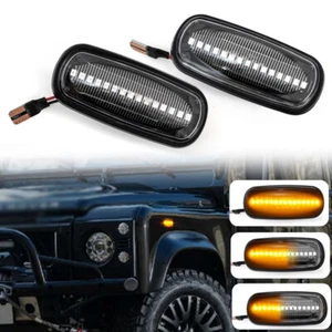 2PCS Dynamic LED Indicator Light Side Marker For Land Rover Defender 1983-2016 - Picture 1 of 13