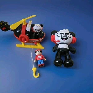 RYAN'S WORLD Rescue Helicopter Panda Figure Lotto 4 Pezzi Choppin Panda Combo - Foto 1 di 12