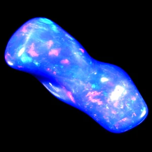 5.96 ct Terrific Fancy Cut (22 x 9 mm) Ethiopia Play of Colors Blue Opal - Picture 1 of 1