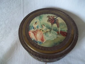 SCHÖNER VINTAGE MESSING PULVERBEHÄLTER GLASEINSATZ  - Bild 1 von 4