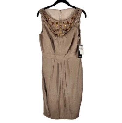 NWT ADRIANNA PAPELL Jewelry Necklace Beaded Sleeveless Dress 011205490 Size 10 - Image 1 of 4