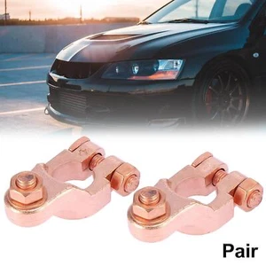 1 Pair Aluminum Magnesium Alloy Car Copper Tone Battery Terminal Connectors - Picture 1 of 6